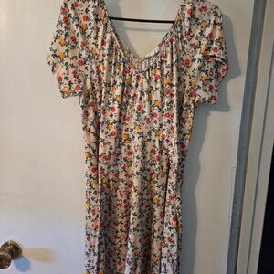 Ninexis floral dress with attached belt - XL
